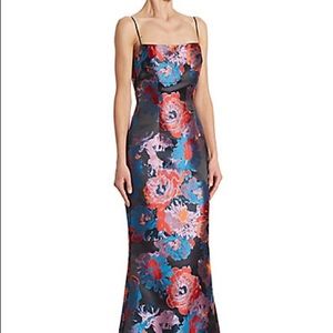 Black Halo Burgos Floral Jacquard Gown